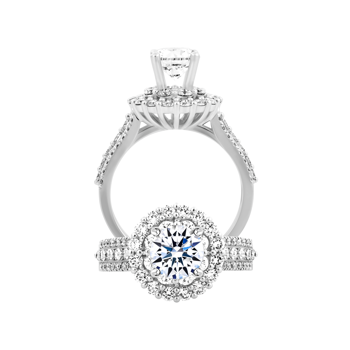 Nhẫn nữ kim cương tấm vàng 14K Clarisa 5C