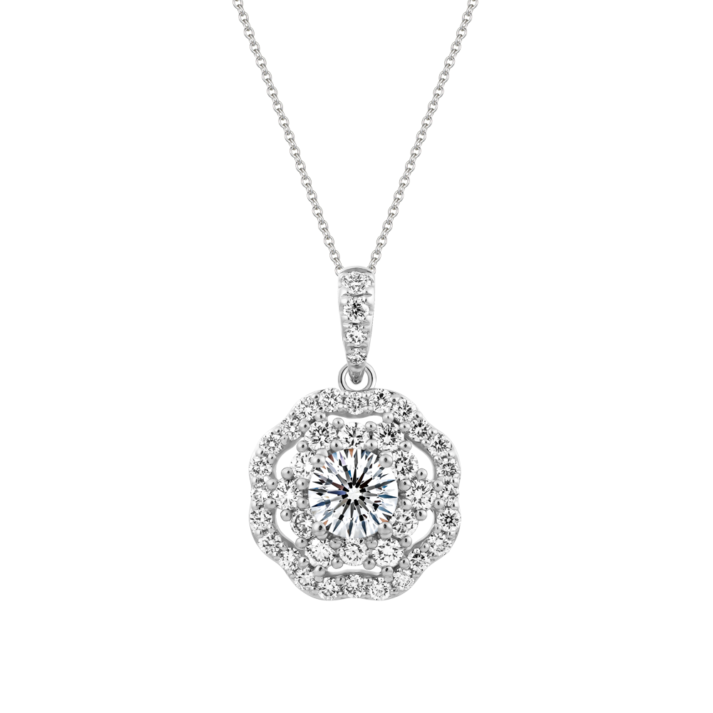 Mặt kim cương 8 Hearts & Arrows vàng 14K Baina N H&A 3C