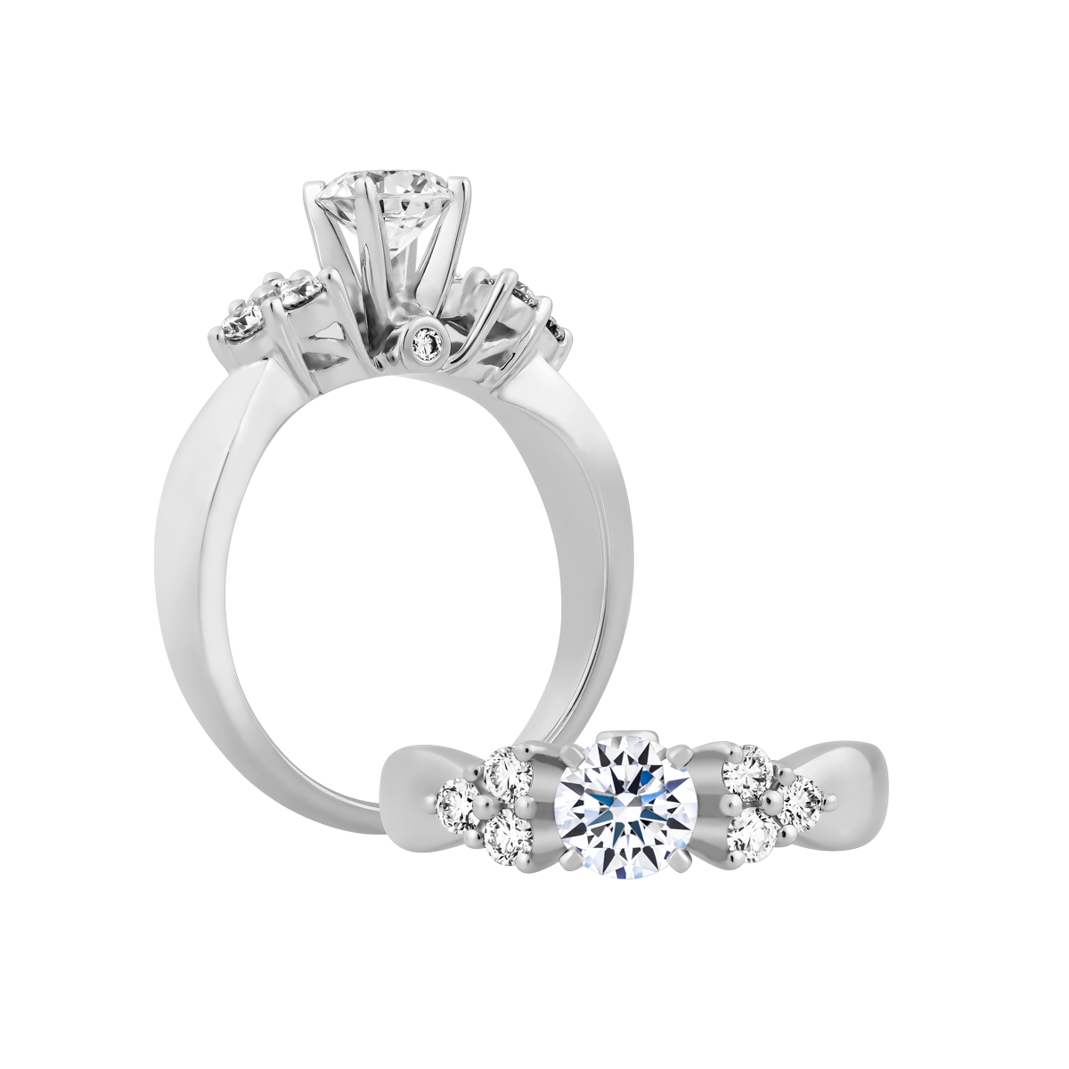 Ổ nhẫn nữ kim cương tấm vàng 14K Cobber N 5C