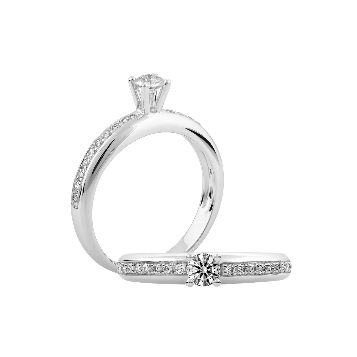 Nhẫn nữ kim cương vàng 14K Abby DN 10p