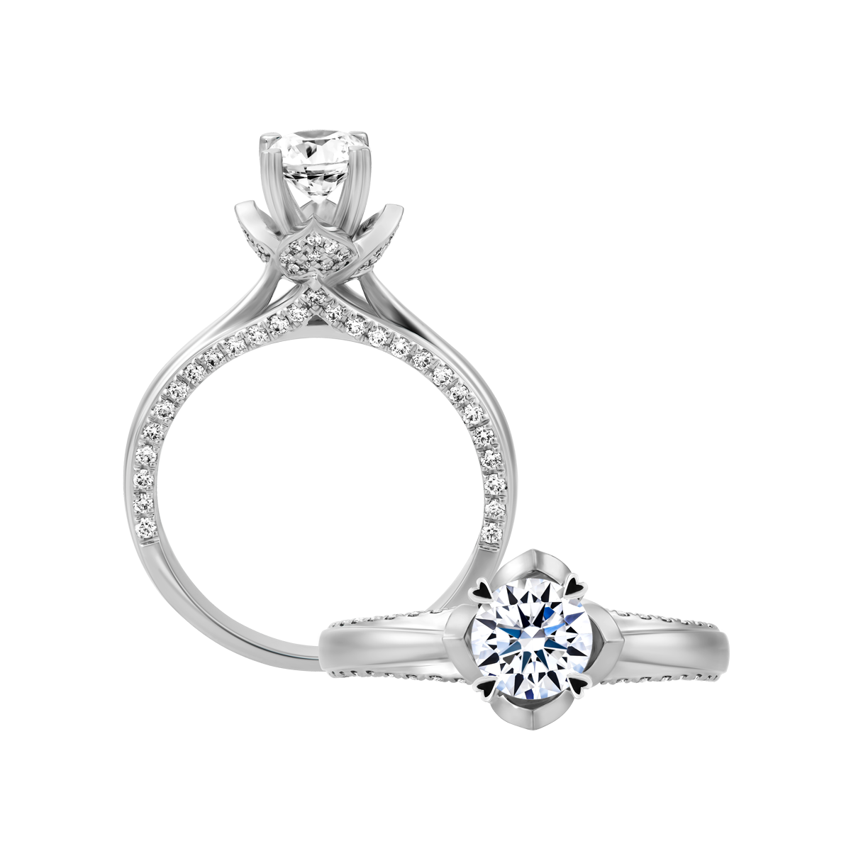 Nhẫn nữ kim cương tấm vàng 14K Esteem 1CT