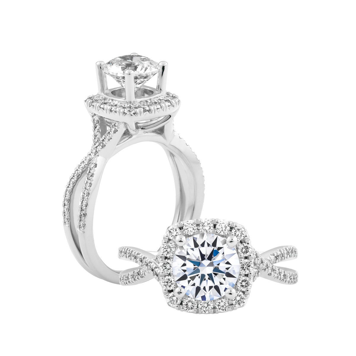 Nhẫn nữ kim cương tấm vàng 14K Shalise 1.5CT