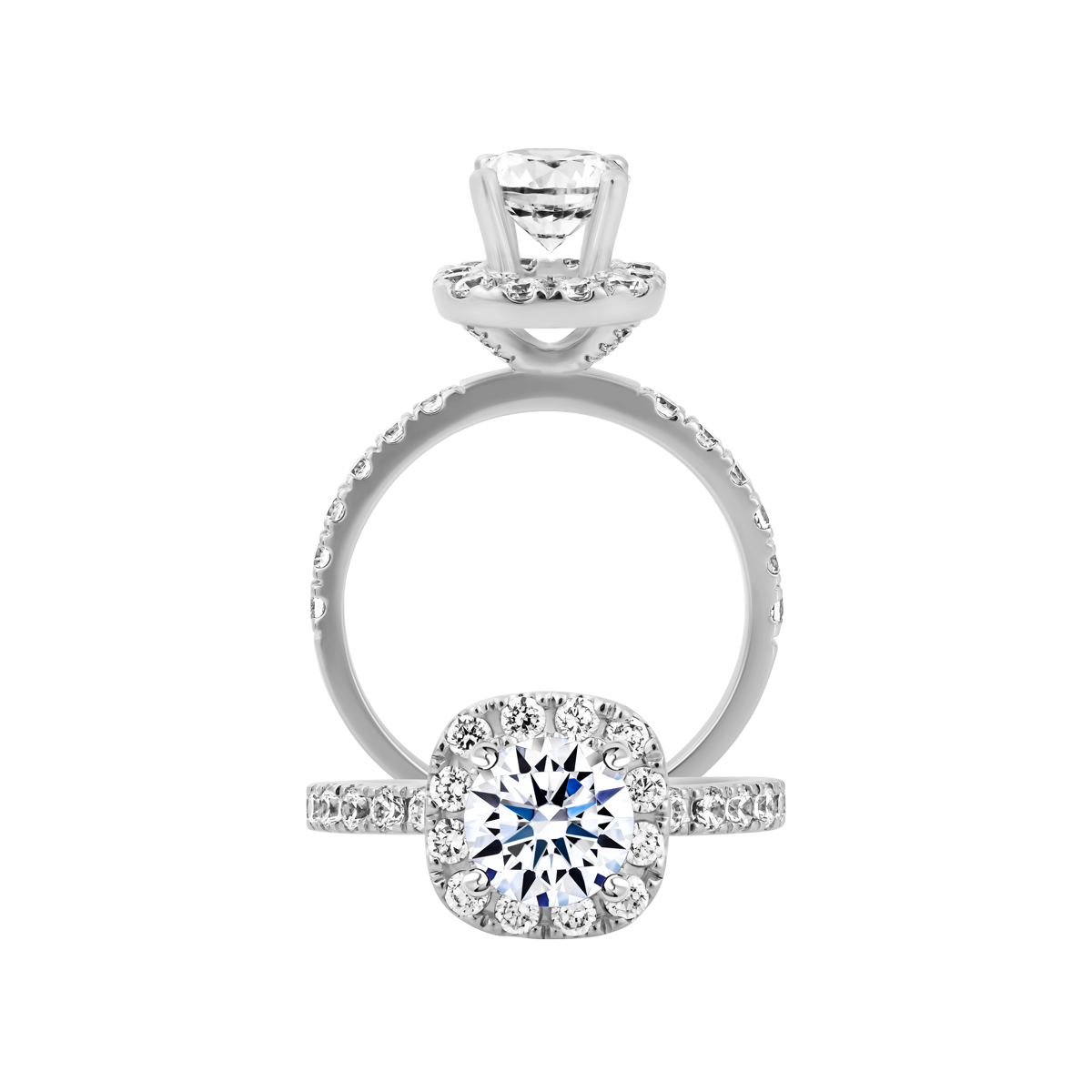 Nhẫn nữ kim cương tấm vàng 14K Regality 1CT