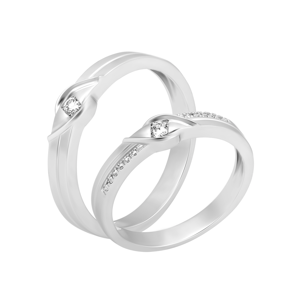 Nhẫn cưới nam kim cương vàng 14K Filling 5p M