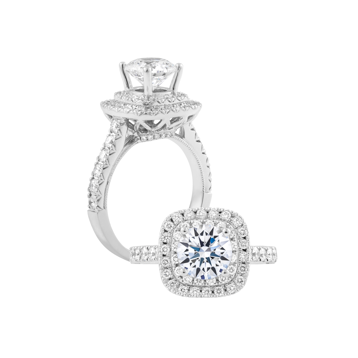 Nhẫn nữ kim cương tấm vàng 14K Calista 3C