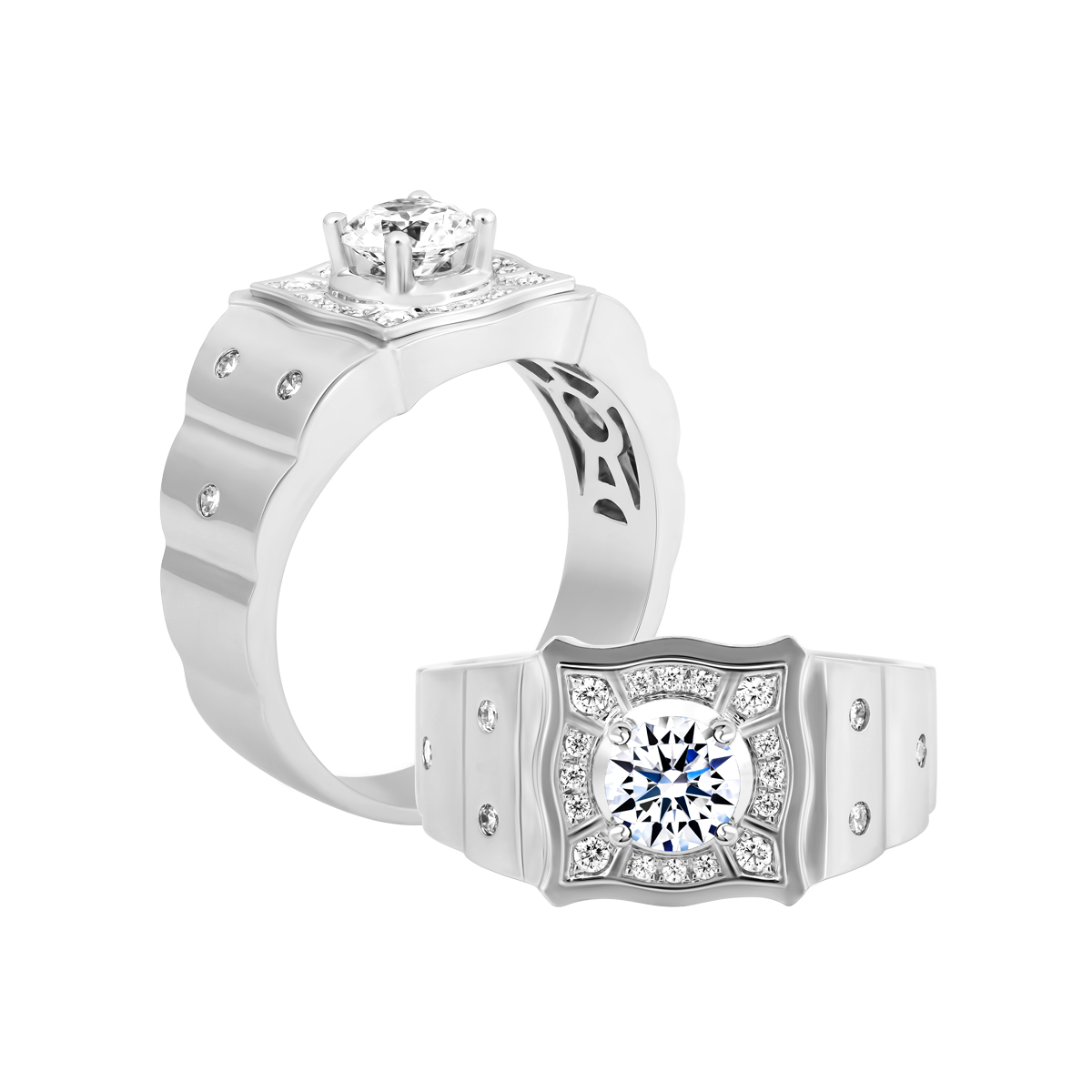 Nhẫn nam đính đá CZ vàng 10K Creator 5C W