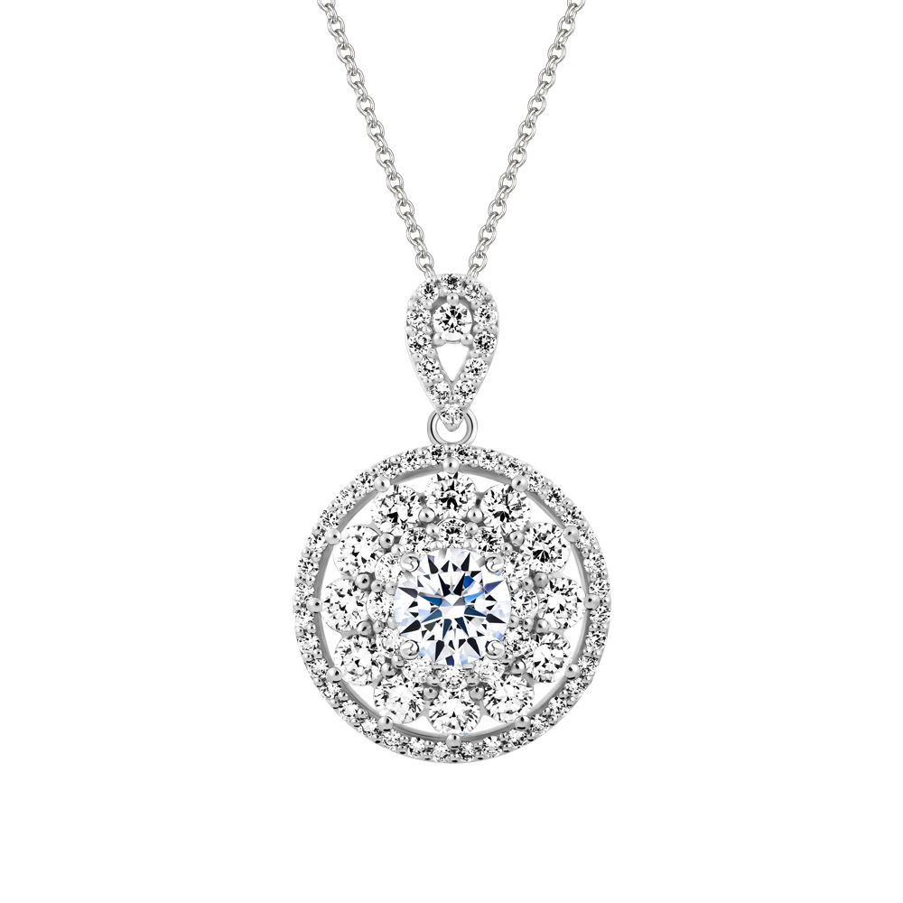 Mặt đính đá CZ vàng 14K Gerberas 1CT