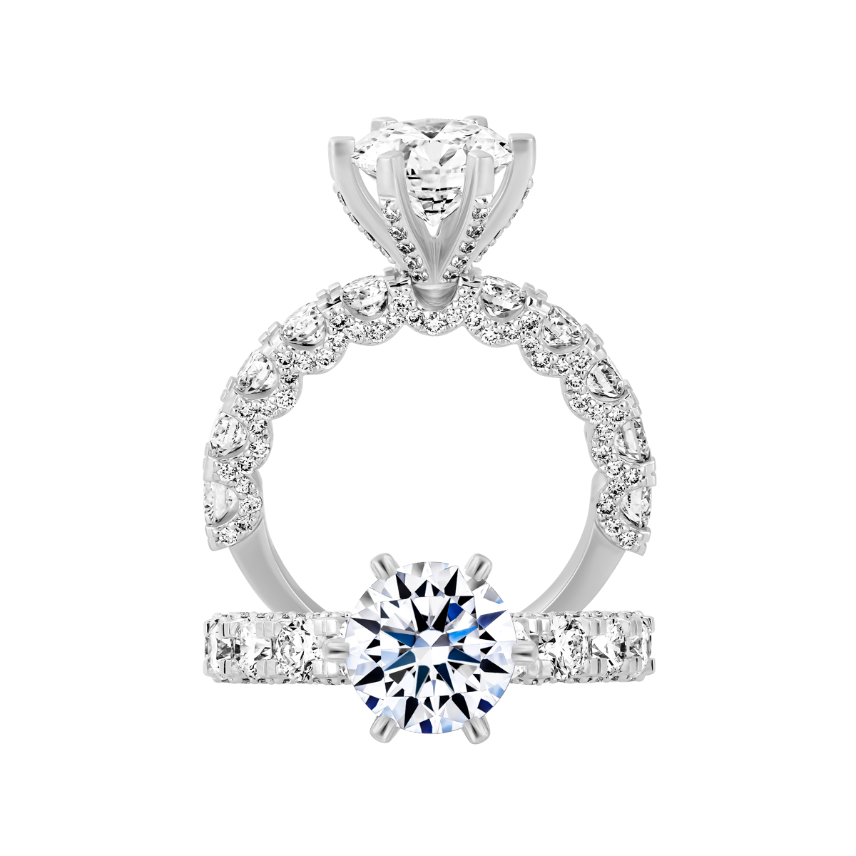 Ổ nhẫn nữ kim cương tấm vàng 14K Arternos 1CT