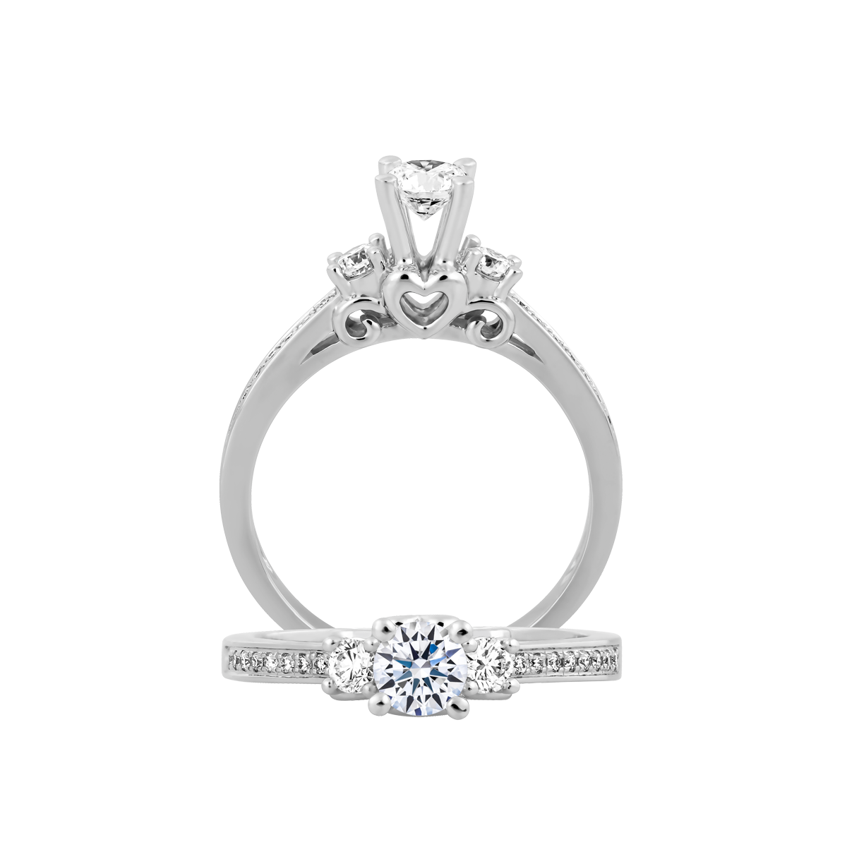 Nhẫn nữ kim cương tấm vàng 14K Kennie 3C