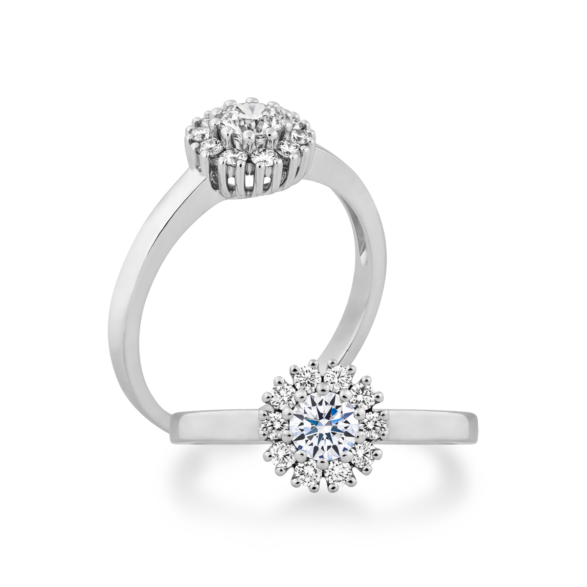 Nhẫn nữ kim cương vàng 14K Snowflower N 10p