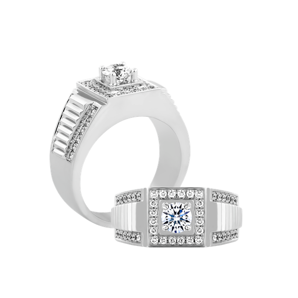 Nhẫn nam kim cương tấm vàng 14K Ralphnize 5C W