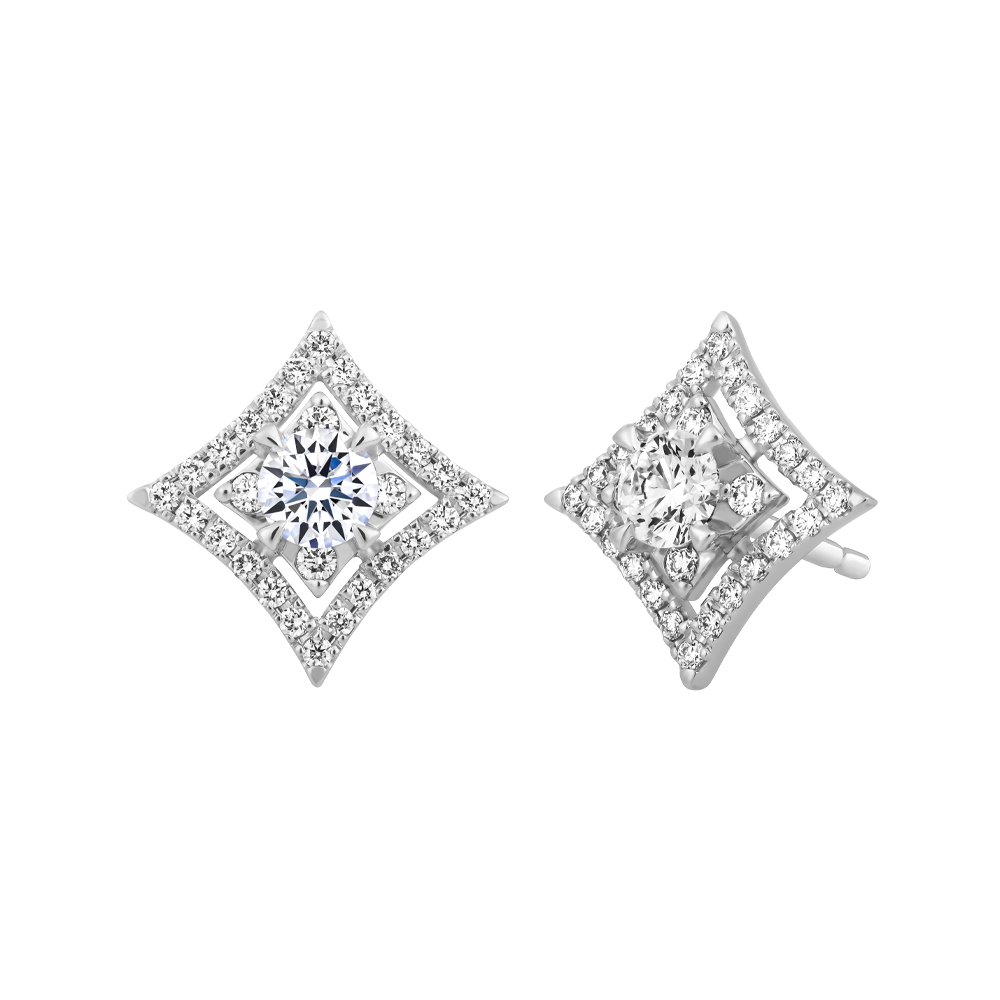 Ổ Bông kim cương tấm vàng 14K Flaring 2C