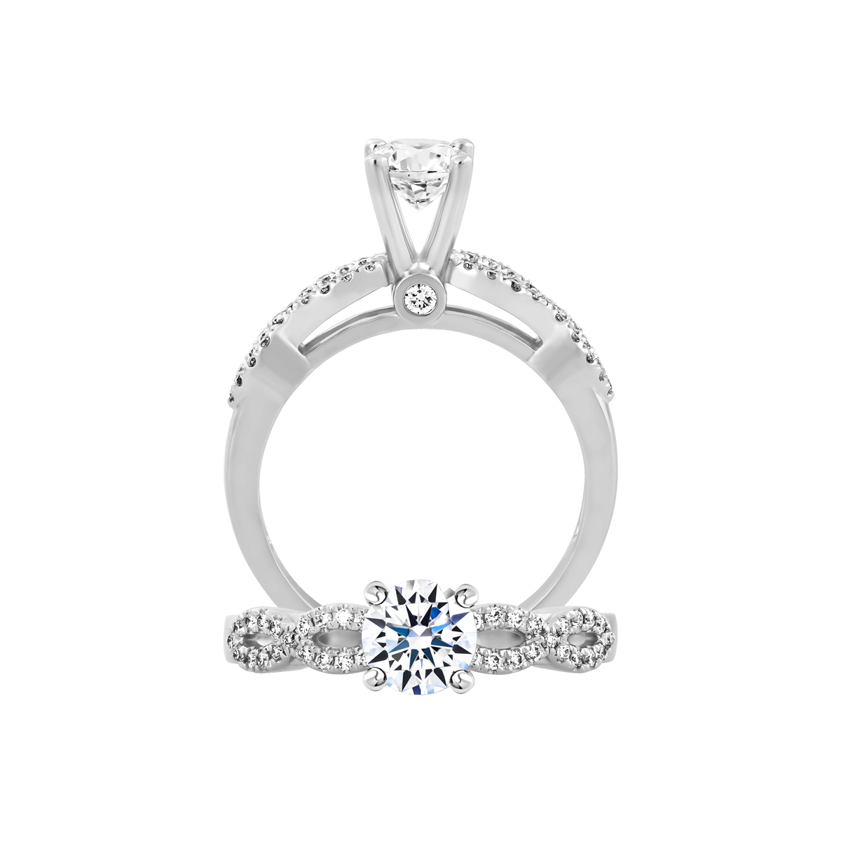 Nhẫn nữ kim cương tấm vàng 14K Elated 3C