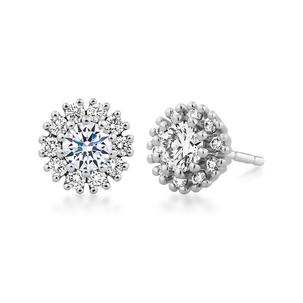 Hoa tai kim cương tấm vàng 18K Peony NS 3C