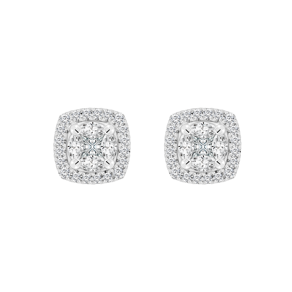 Hoa tai kim cương viên vàng 14K Jena A410 TD