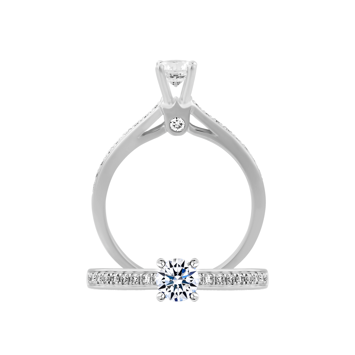 Nhẫn nữ kim cương tấm vàng 14K Adeline 2C