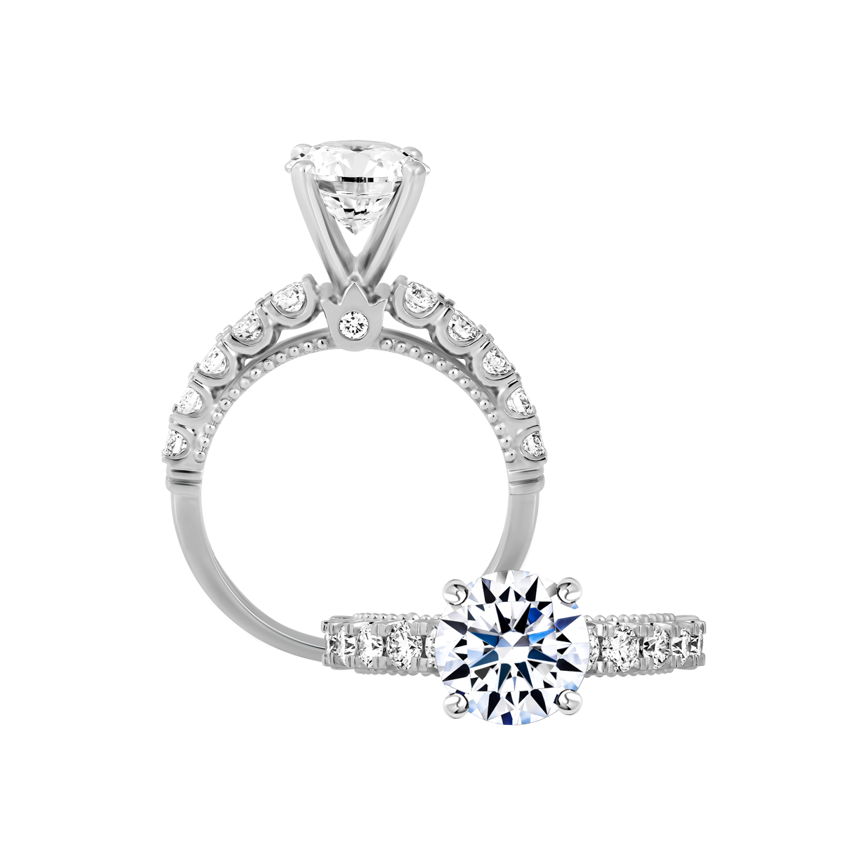 Nhẫn nữ kim cương tấm vàng 18K Expertive 1.5CT