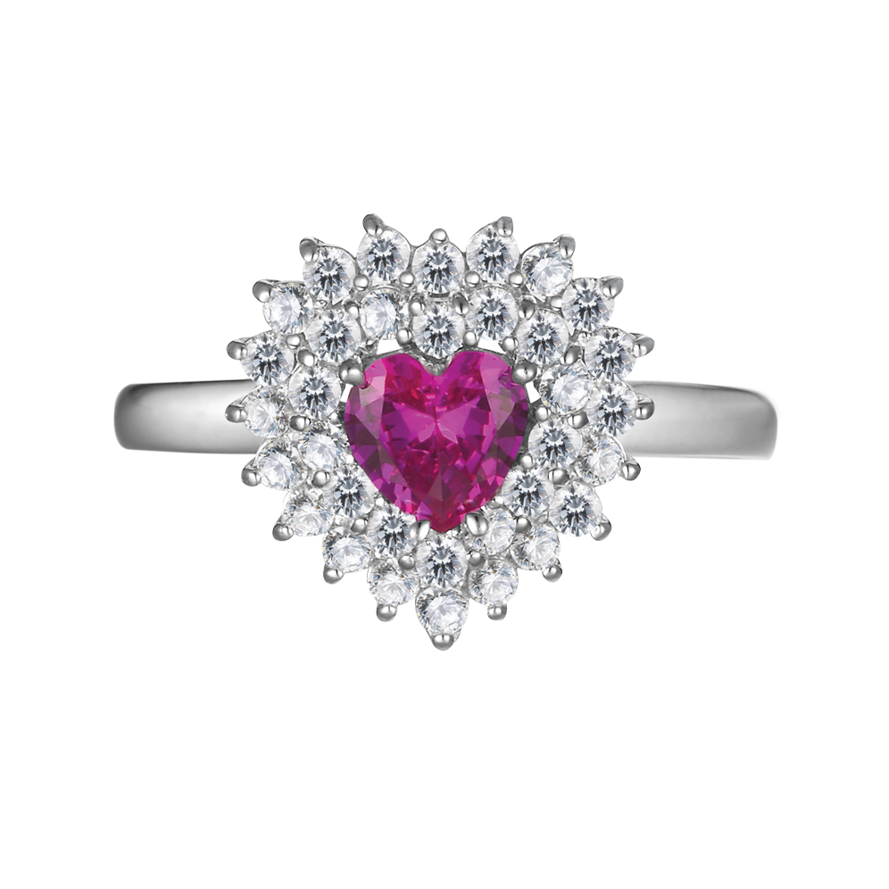 Nhẫn nữ đính đá màu Ruby vàng 14K Garden love N S.Rub