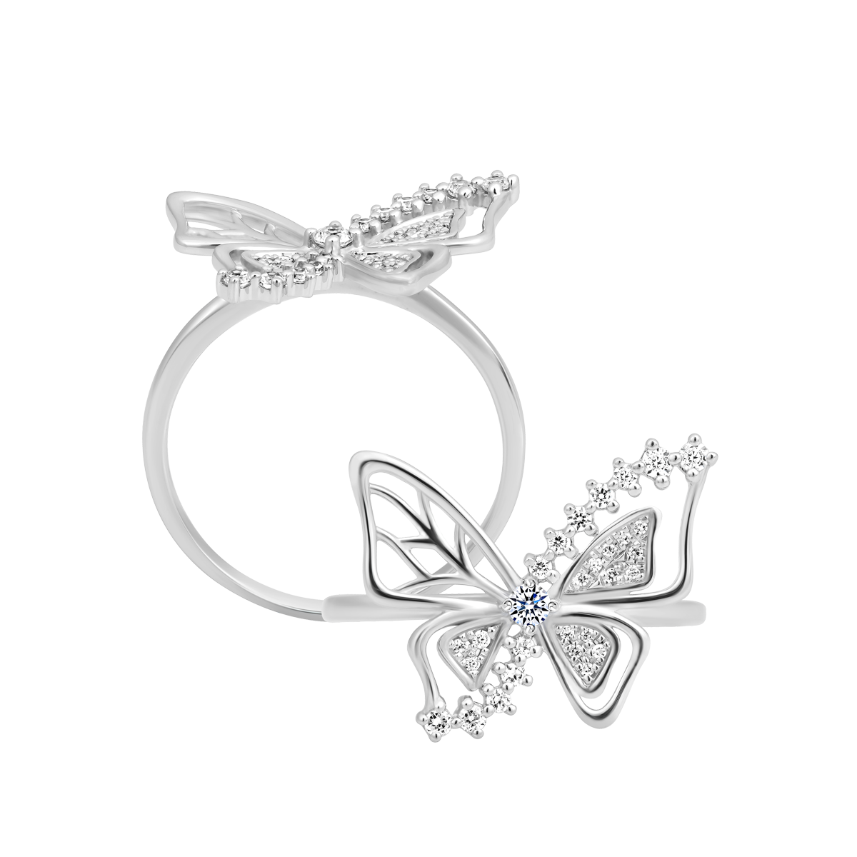 Nhẫn nữ kim cương viên vàng 14K Lightly Butterfly