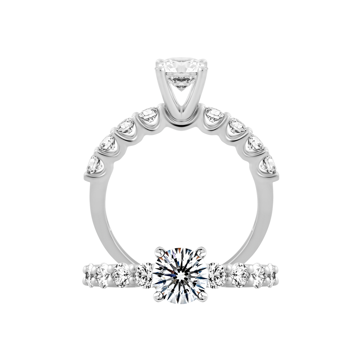 Ổ nhẫn nữ kim cương tấm vàng 14K Expert 5C