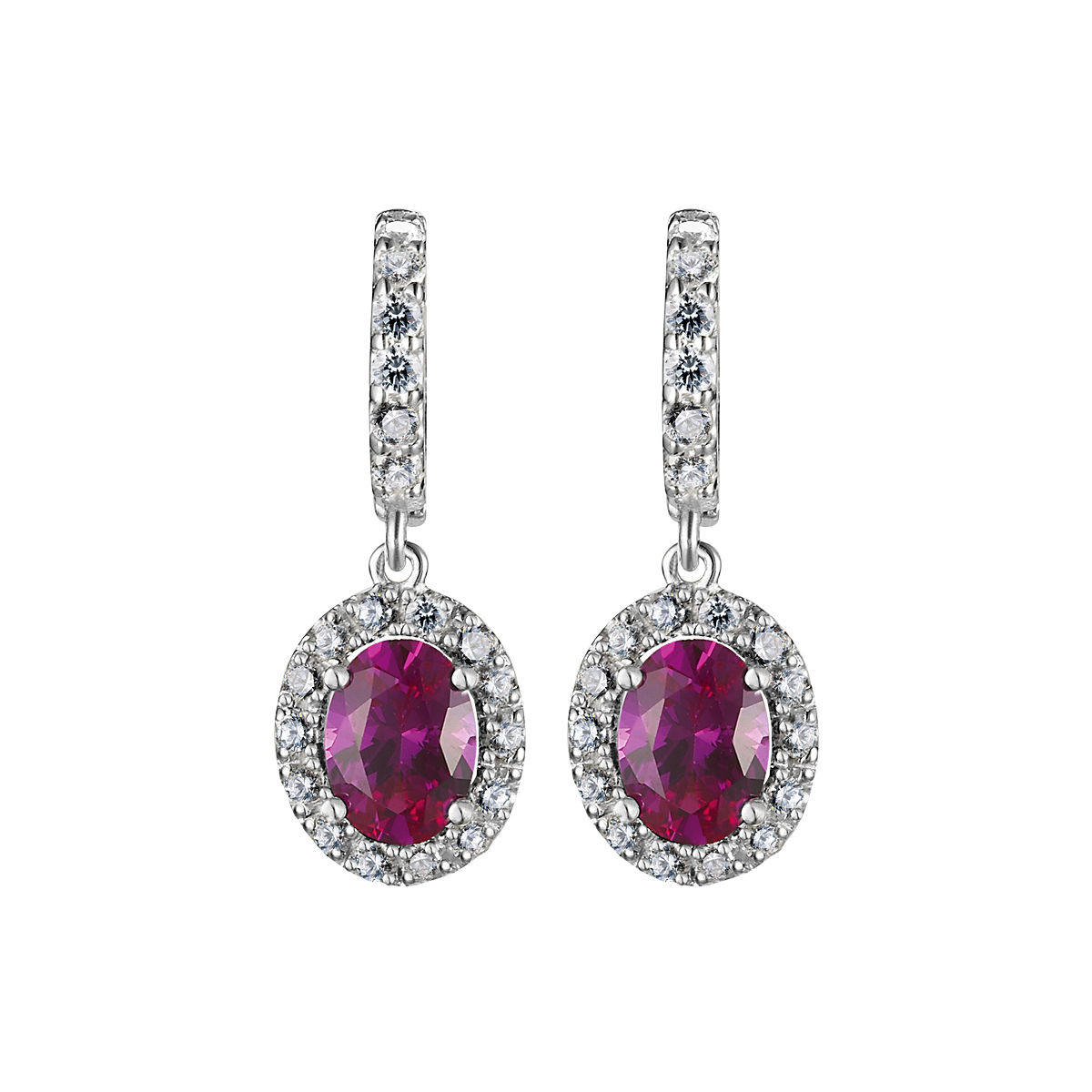 Hoa tai đính đá màu Ruby vàng 10K Mocha S.Rub