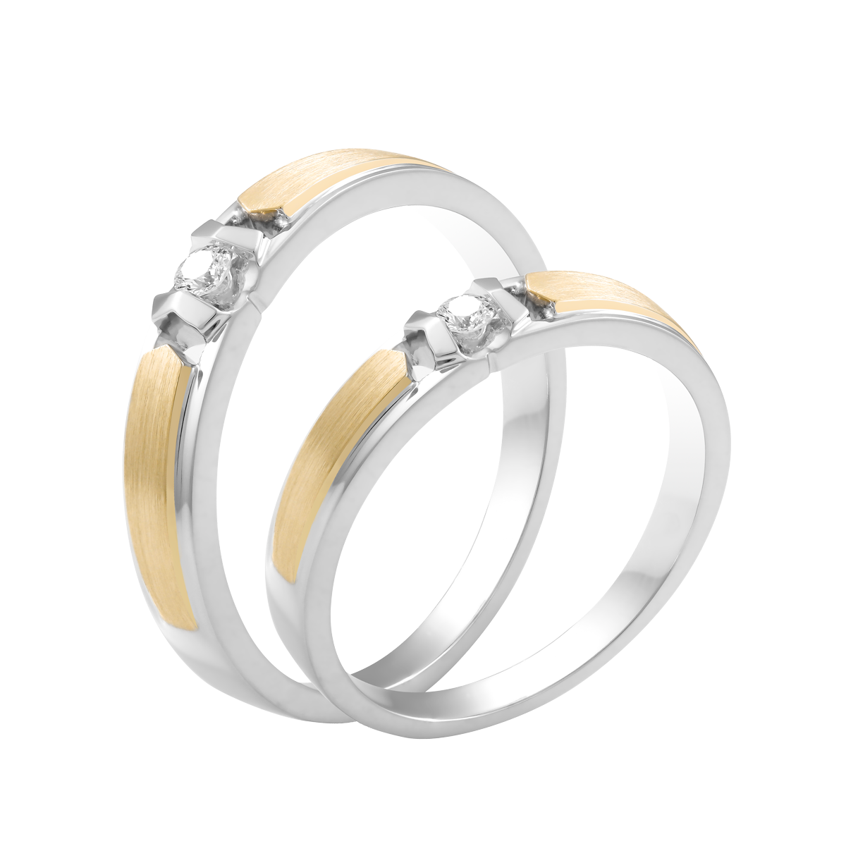 Nhẫn cưới nam kim cương vàng 14K Dorence 5p M
