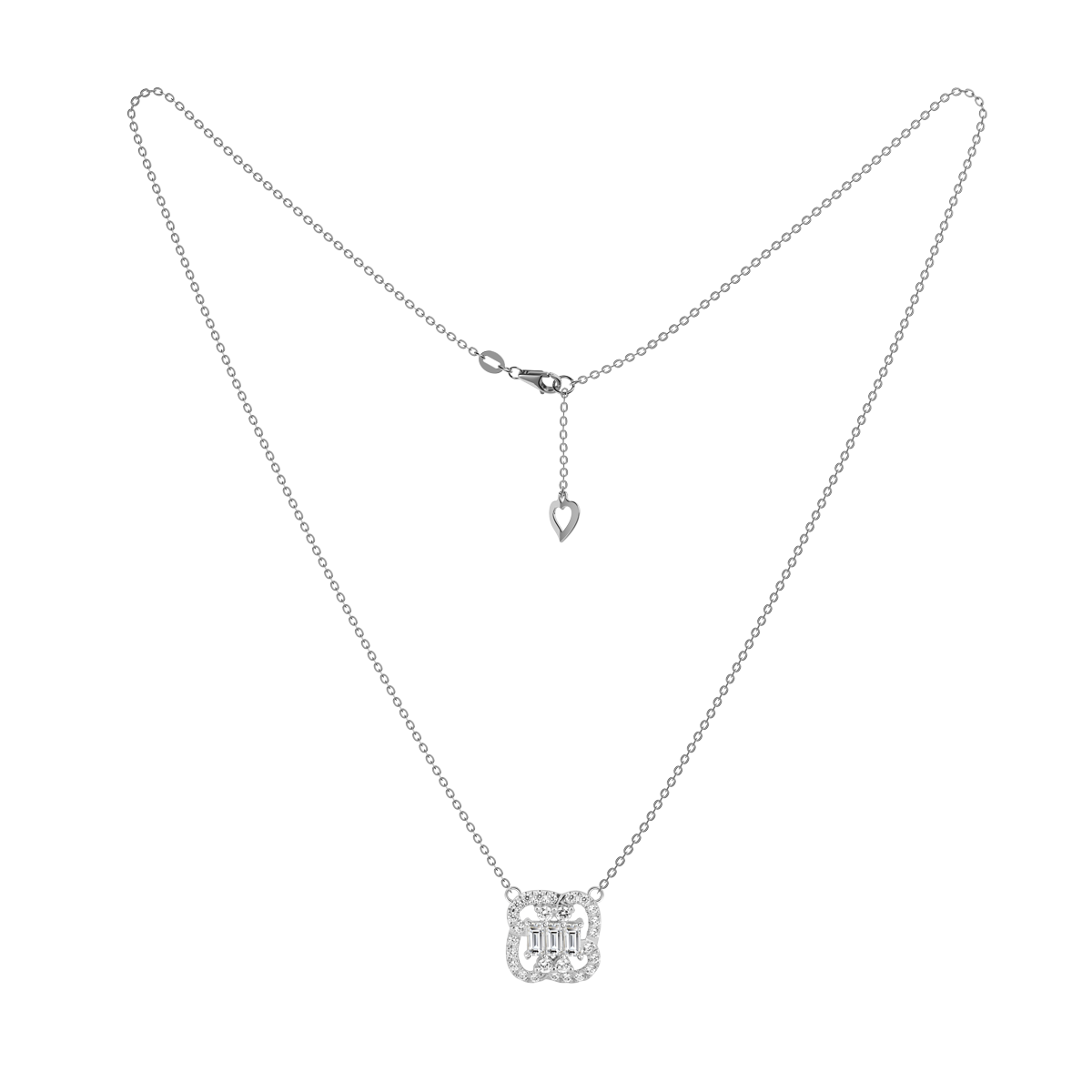 Dây liền mặt đính đá CZ vàng 18K Happinest