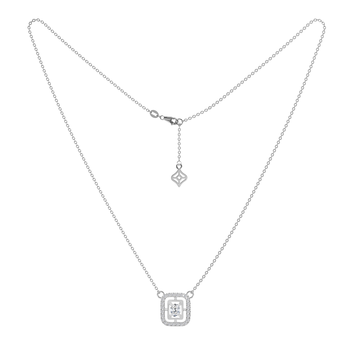 Dây liền mặt đính đá CZ vàng 18K Lucia