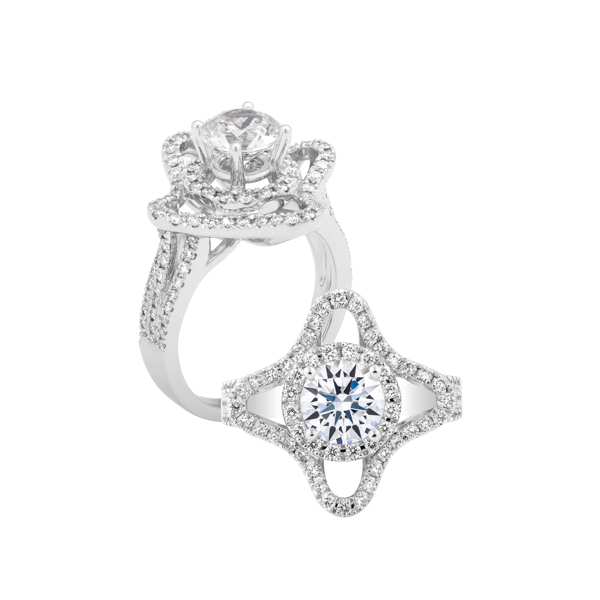 Nhẫn nữ kim cương tấm vàng 14K Trystan 1CT