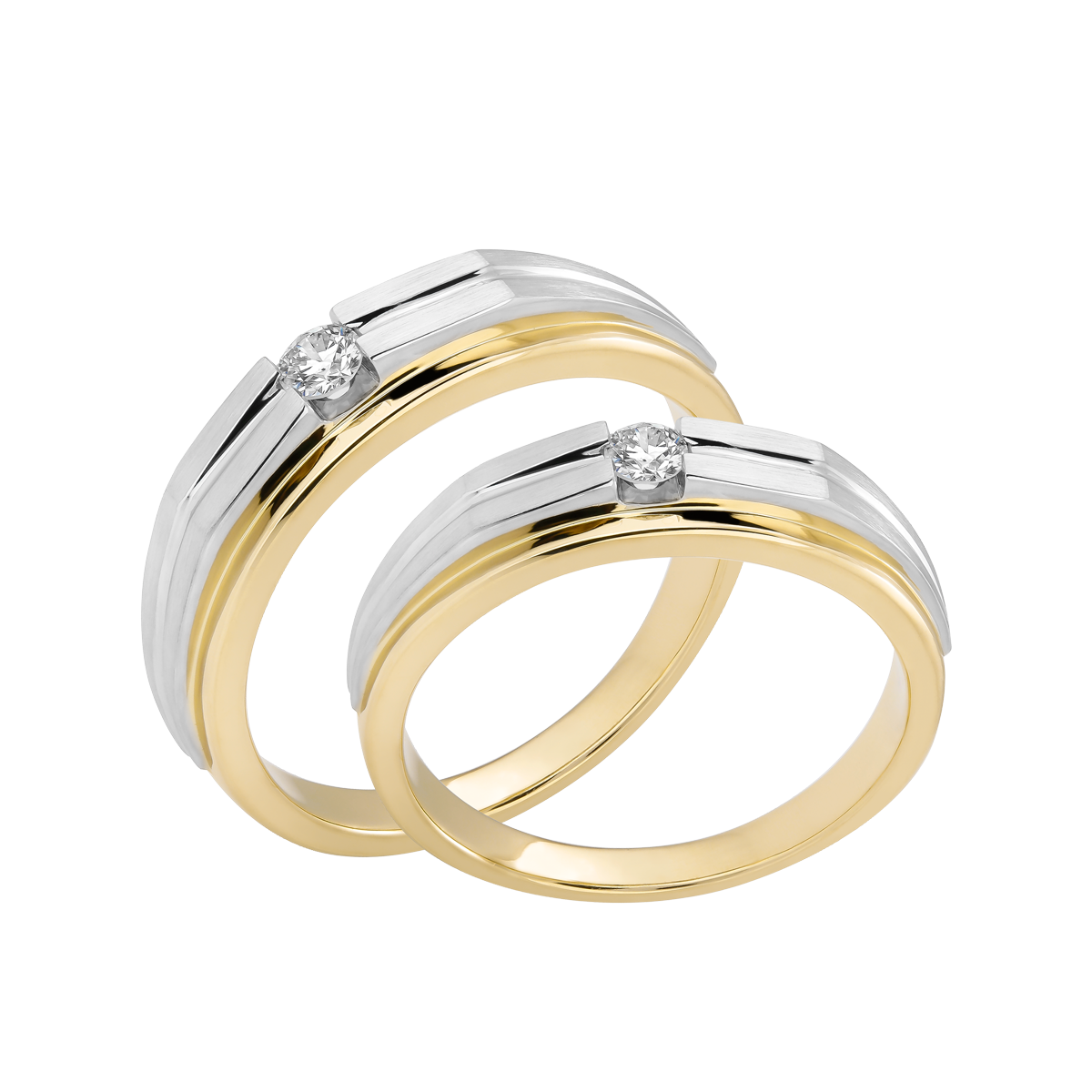 Nhẫn cưới nữ kim cương vàng 18K Atlas 10p F