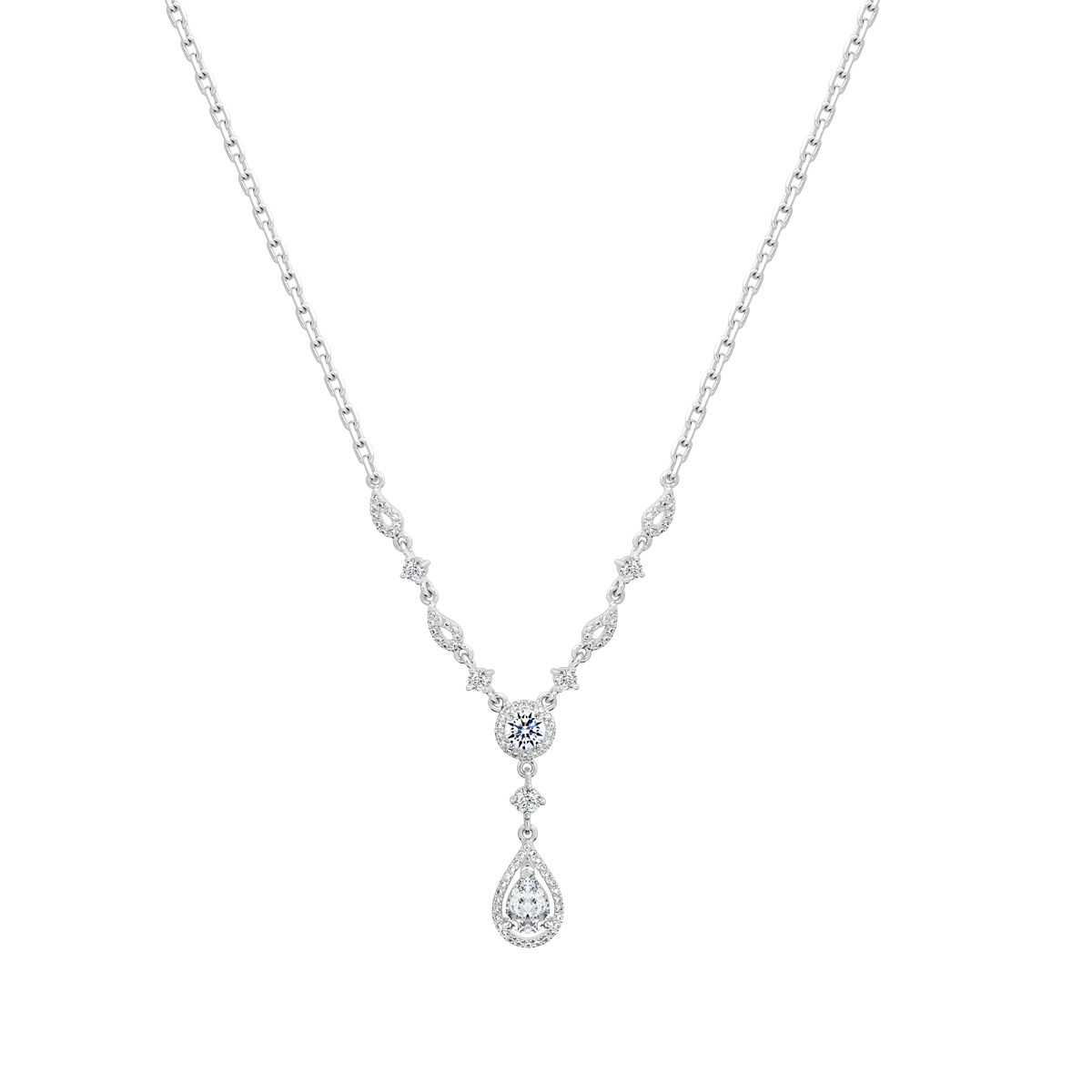 Dây liền mặt đính đá CZ vàng 10K Genious PE