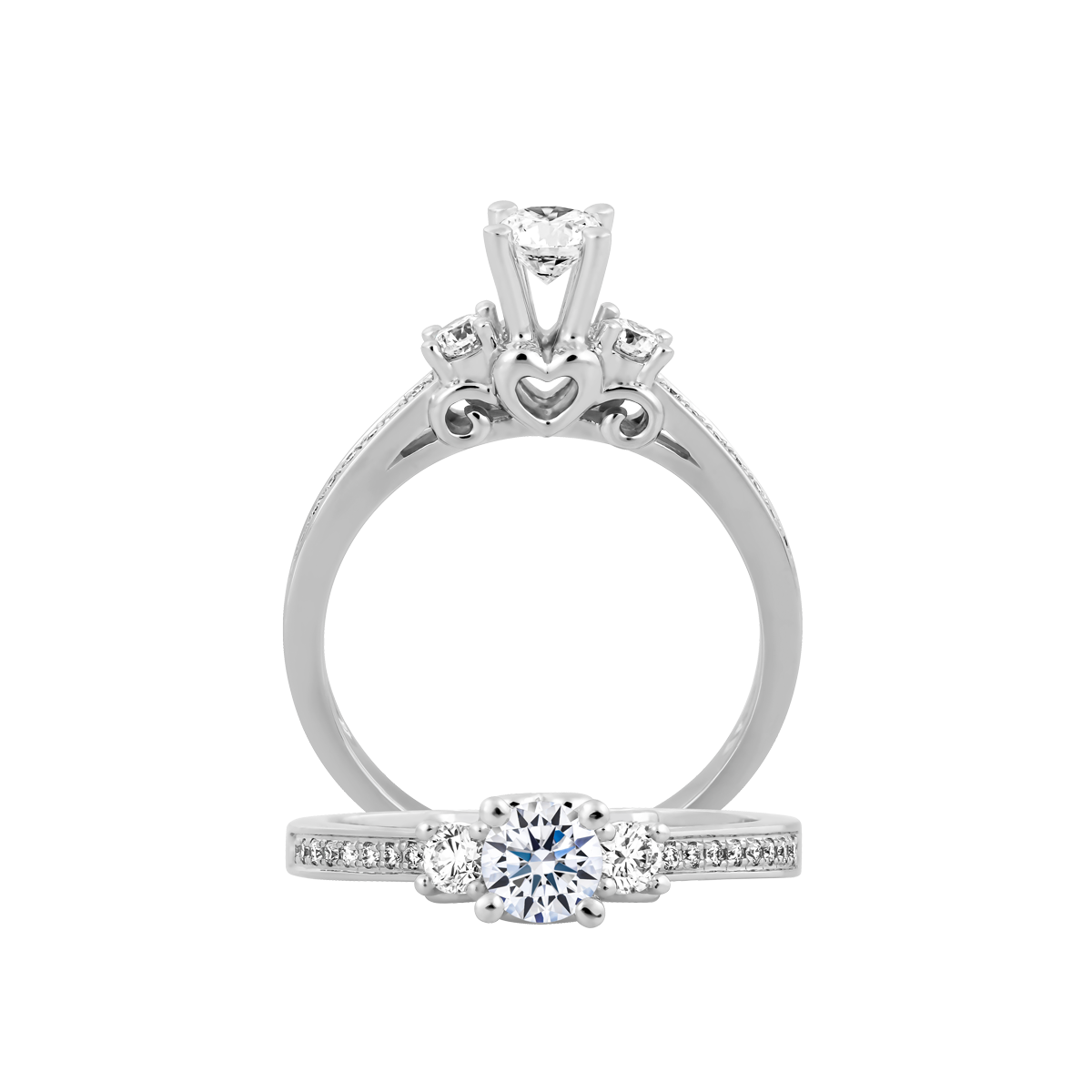 Nhẫn nữ kim cương tấm vàng 14K Kennie 3C