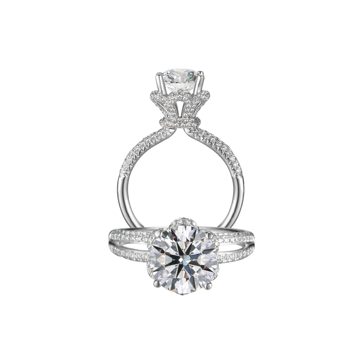 Nhẫn nữ kim cương tấm vàng 14K Bonito N 1CT