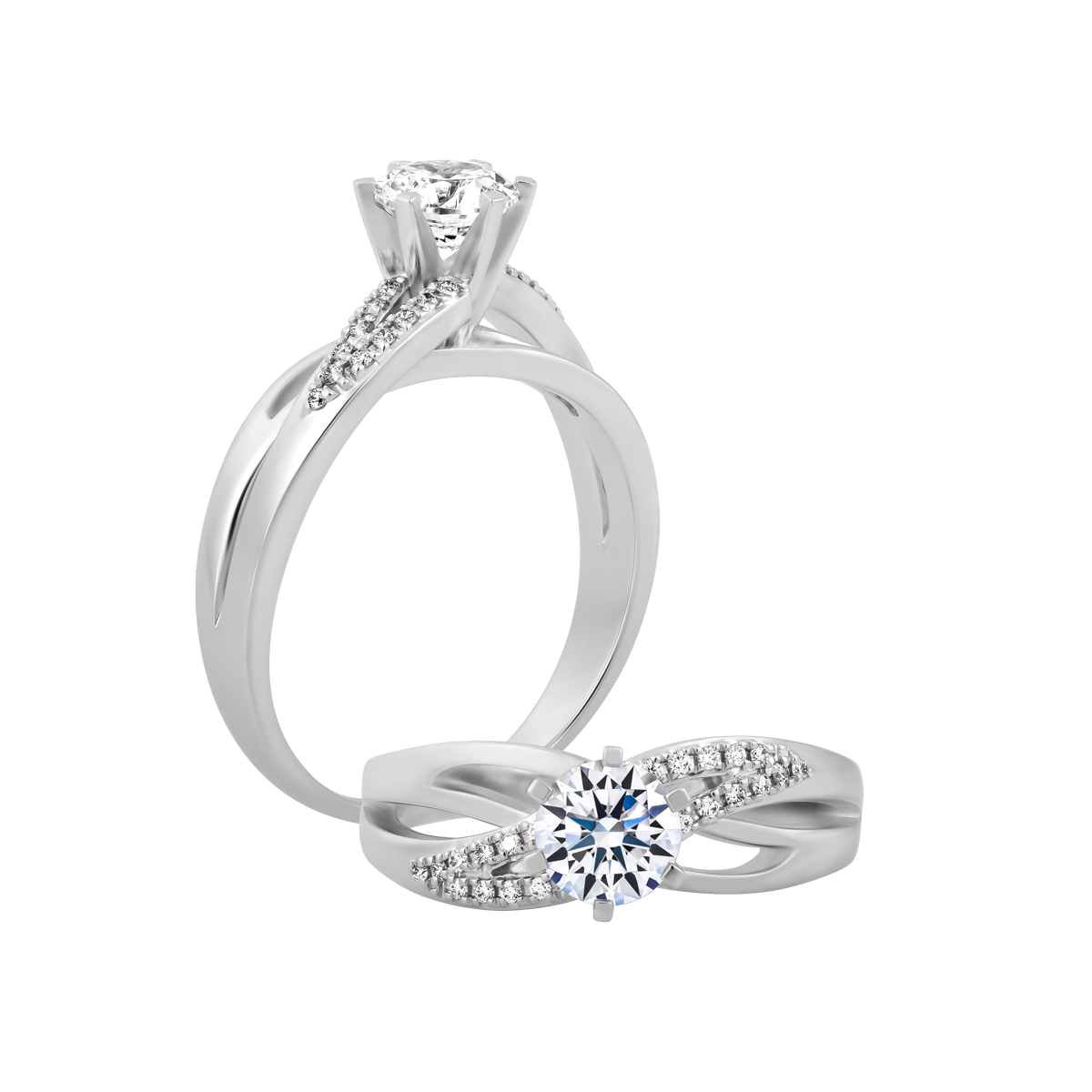 Nhẫn nữ kim cương tấm vàng 14K Chamfer 2CT