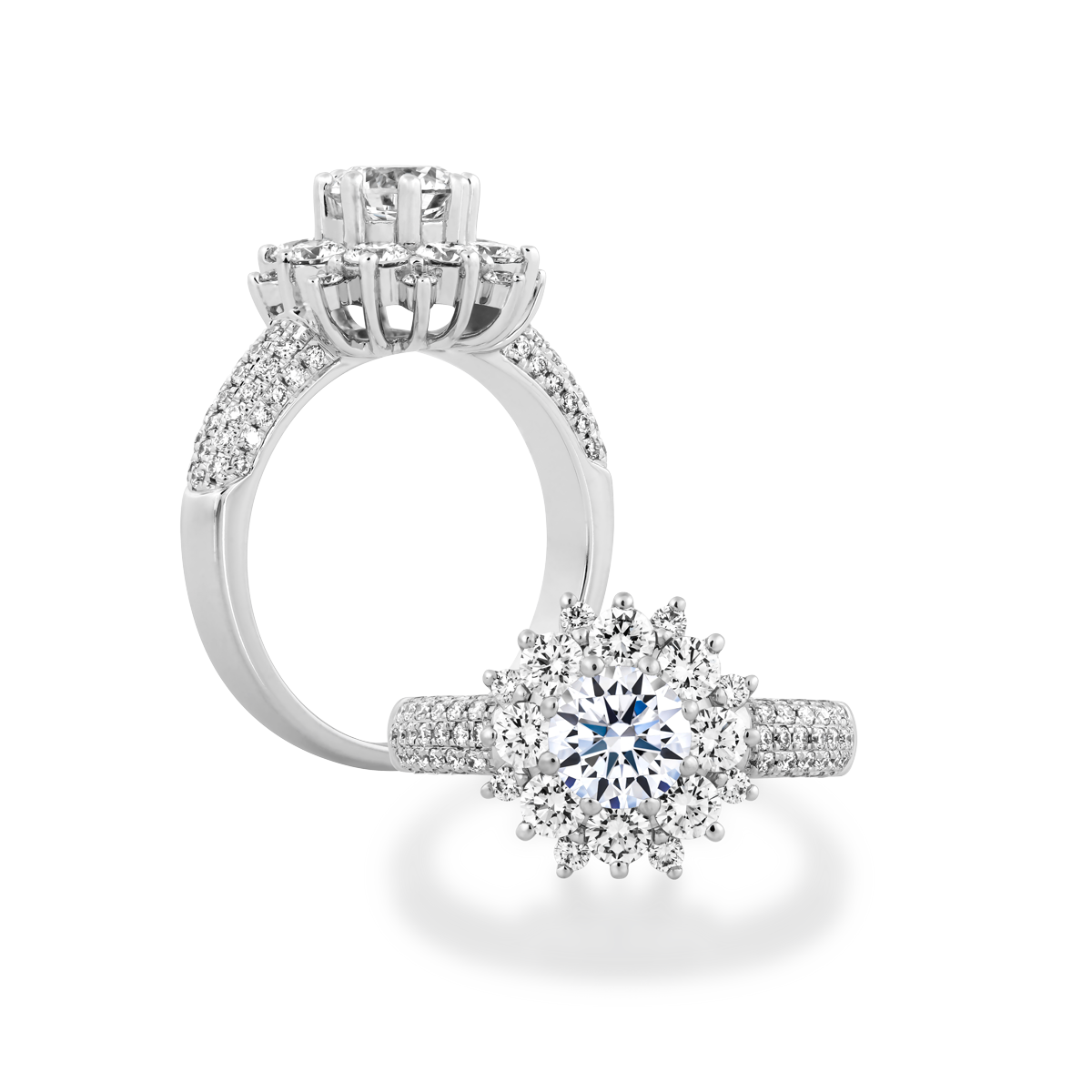 Nhẫn nữ kim cương tấm vàng 14K Caste N 1CT