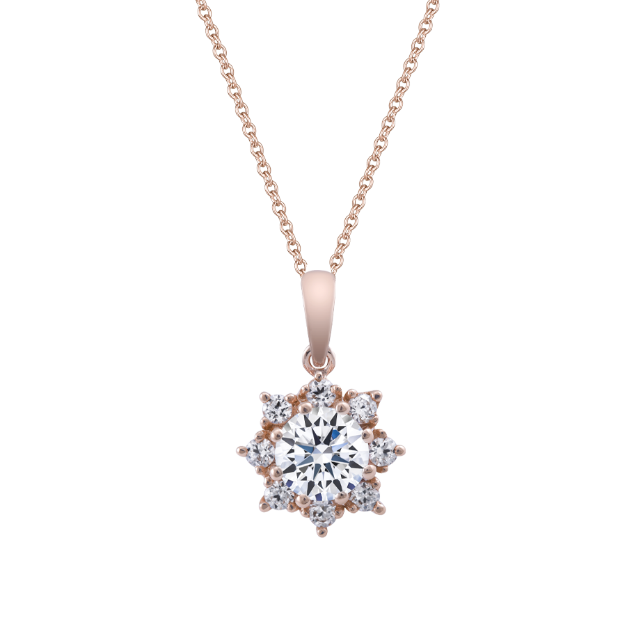 Mặt kim cương tấm vàng 14K Elissa N 5C