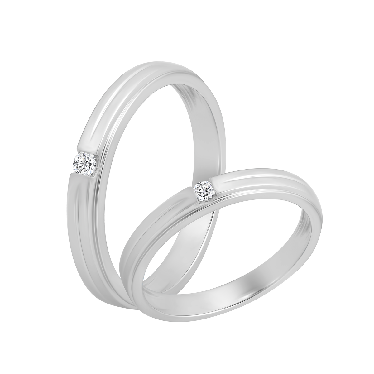 Nhẫn cưới nam kim cương viên vàng 14K Faithfully M