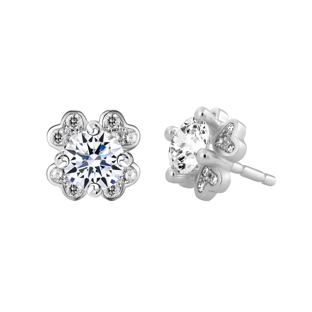 Hoa tai kim cương vàng 14K Politic 9p