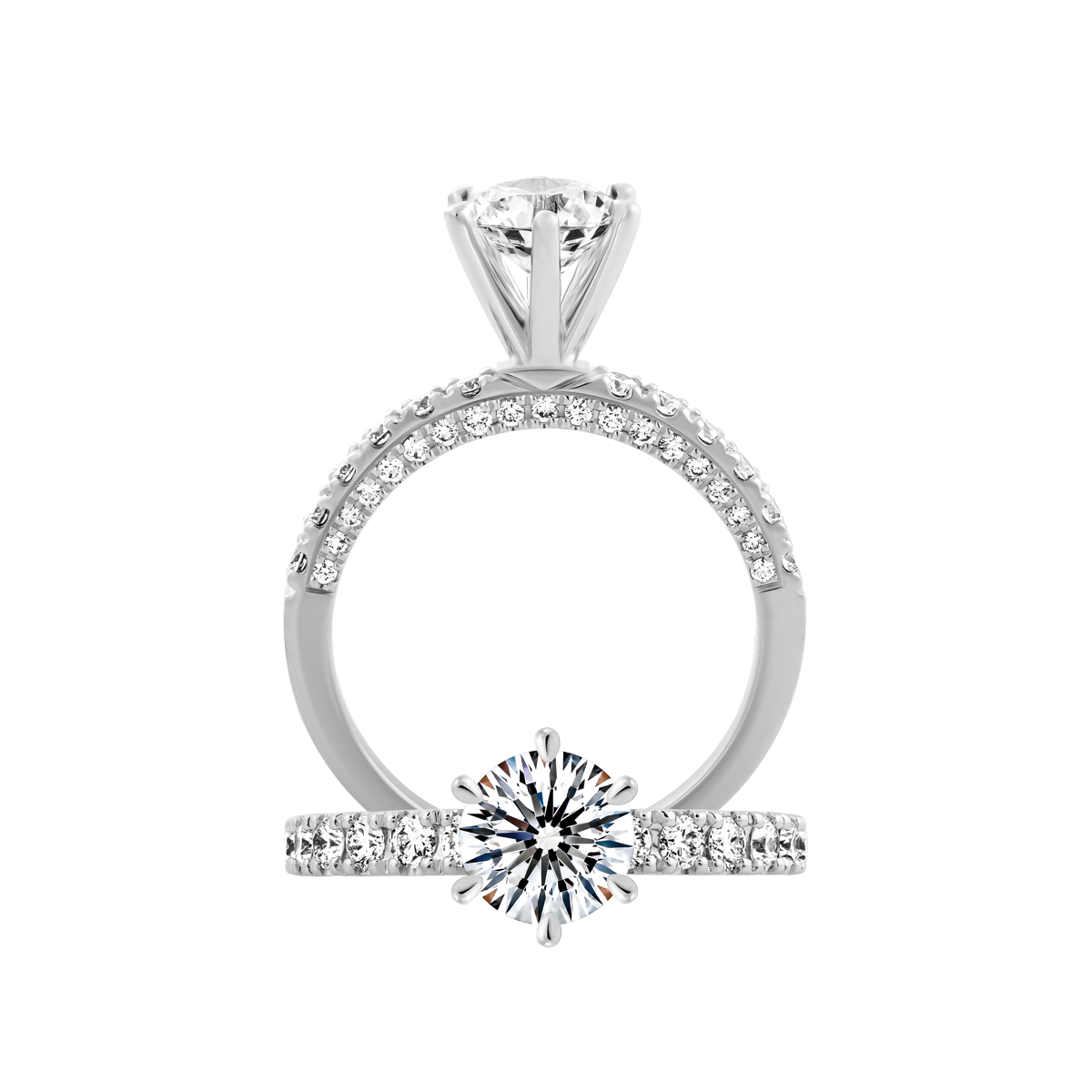 Ổ nhẫn nữ kim cương tấm vàng 14K Ganish 1CT