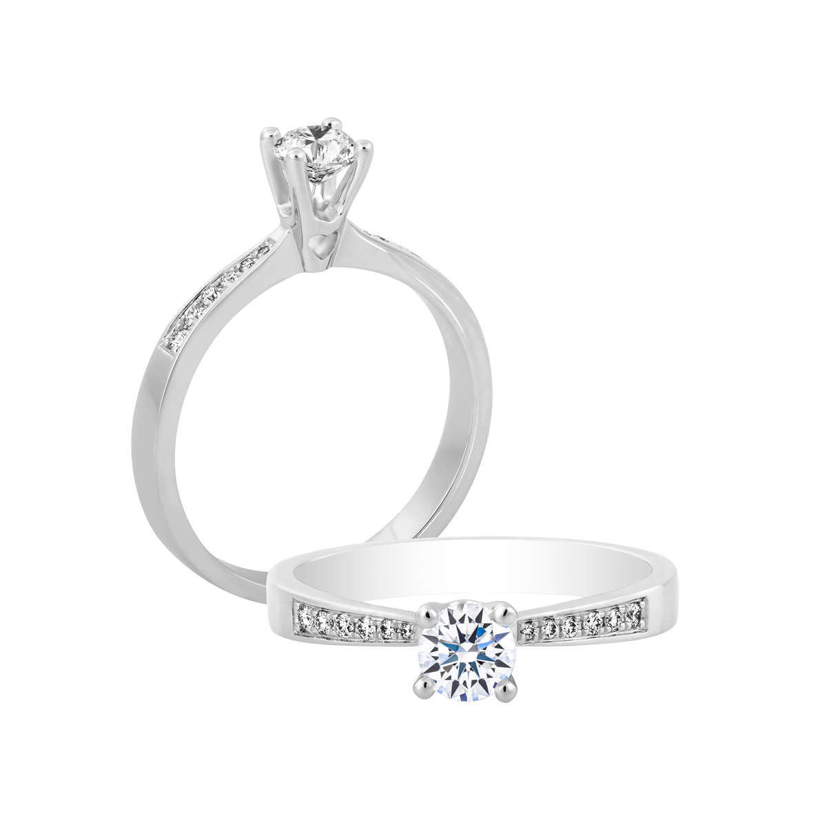 Ổ nhẫn nữ kim cương tấm vàng 14K Lani 2C