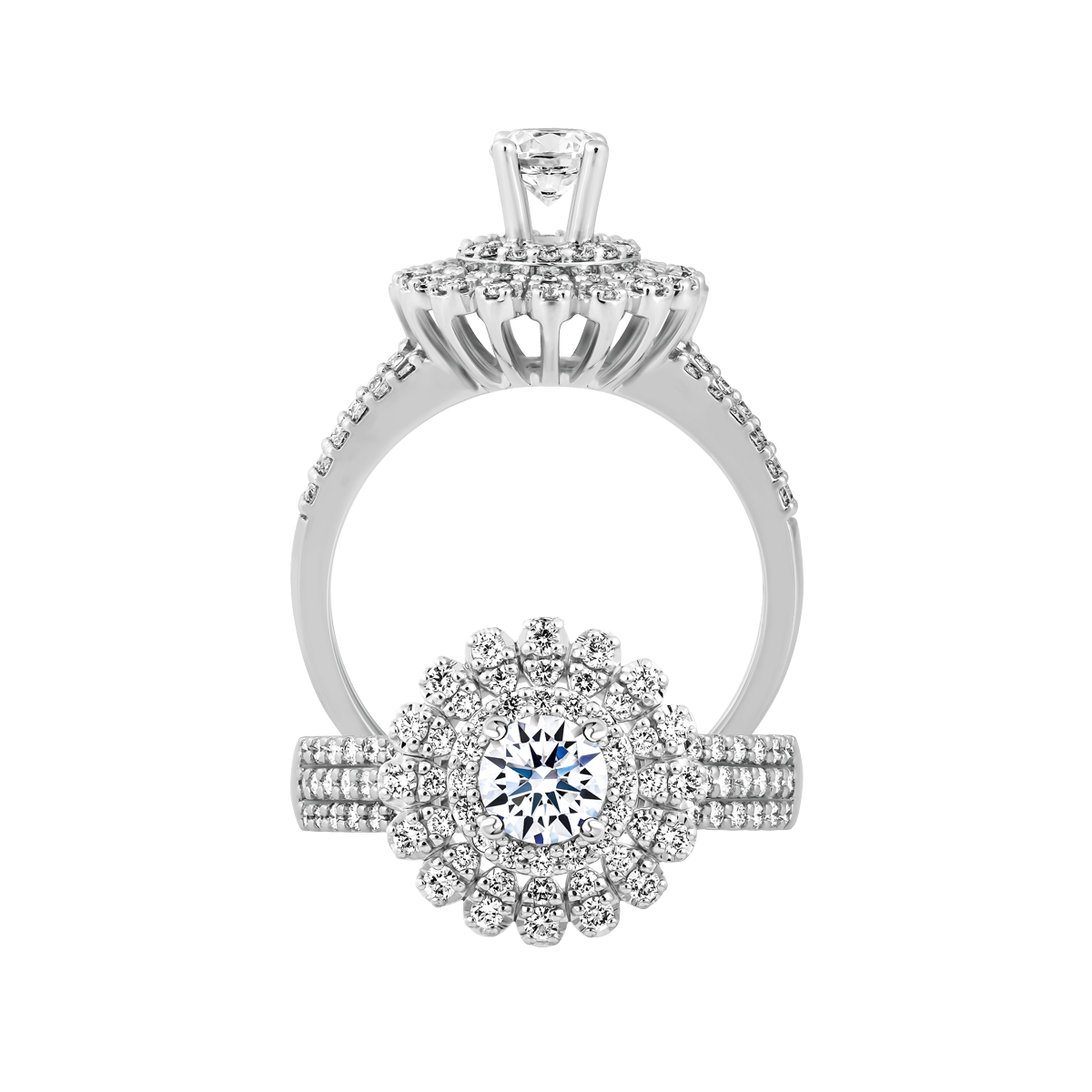 Nhẫn nữ kim cương tấm vàng 14K Glorious 3C