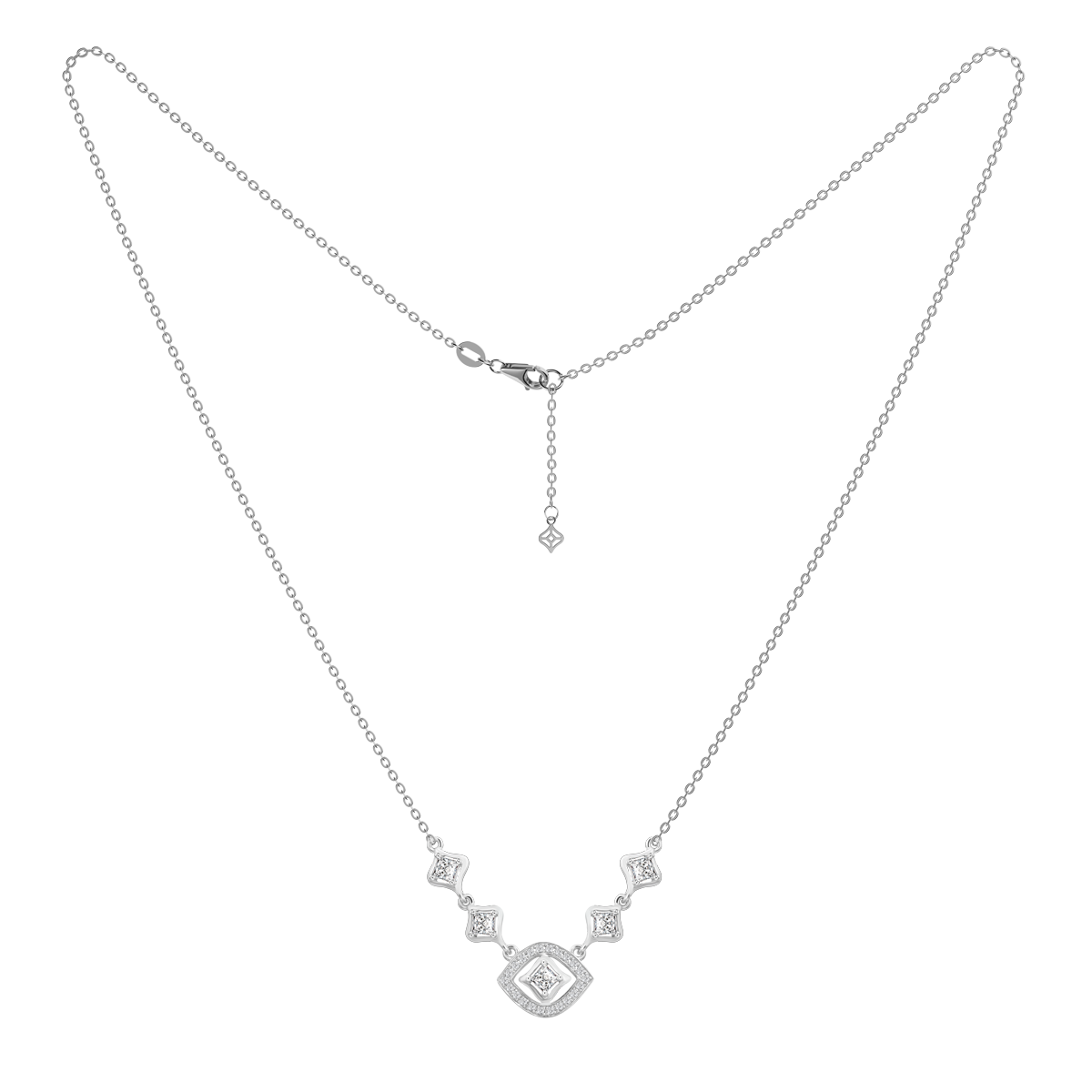 Dây liền mặt đính đá CZ vàng 14K Kusum PR