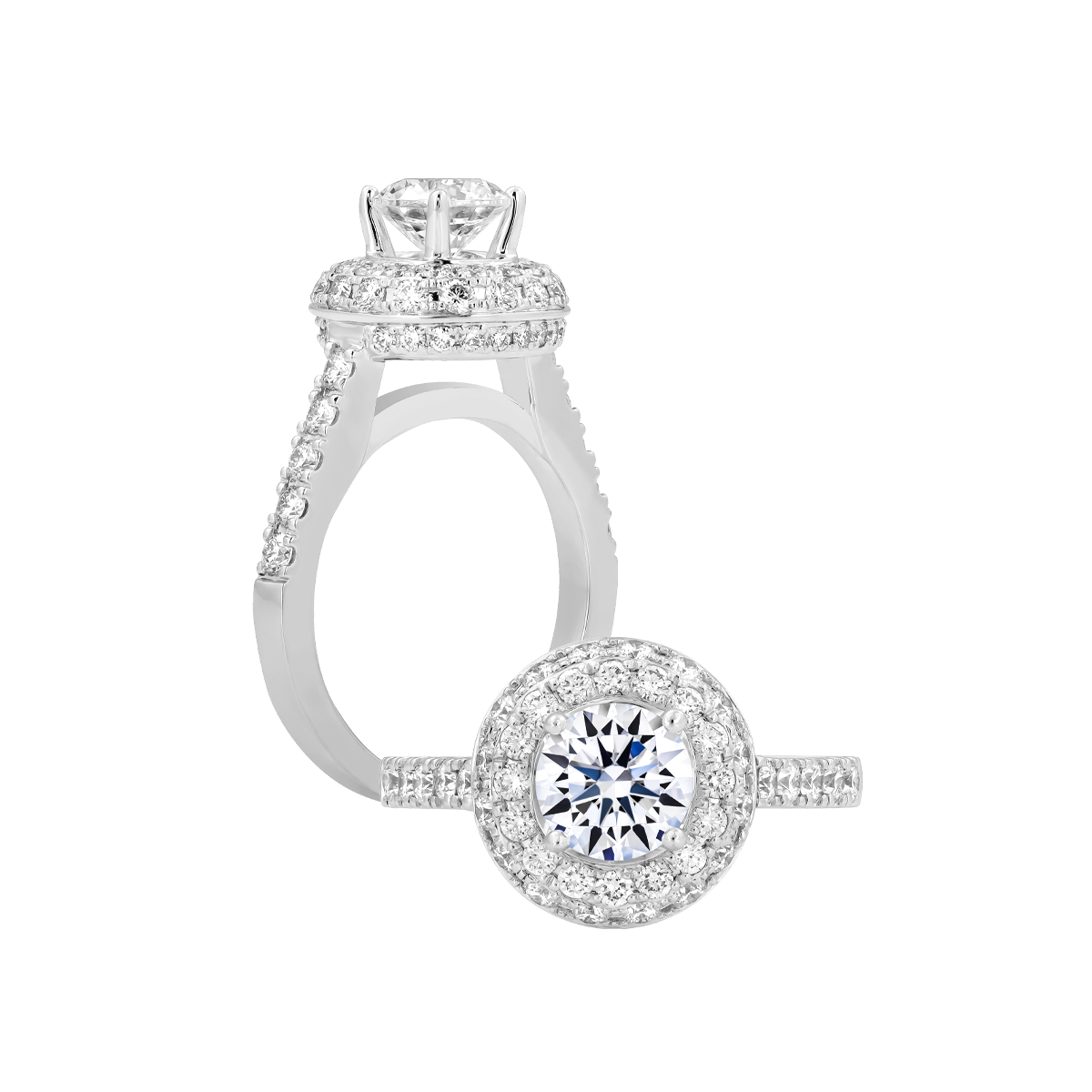 Nhẫn nữ kim cương tấm vàng 14K Cafard 1CT