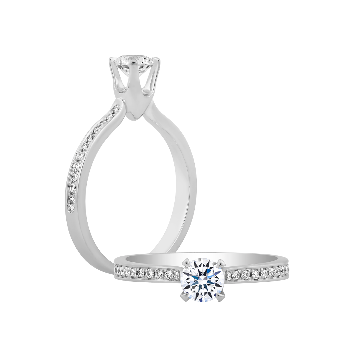 Nhẫn nữ kim cương tấm vàng 14K Silk Stocking 1CT