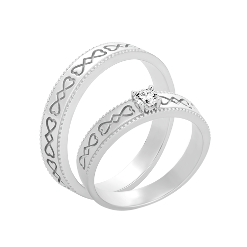 Nhẫn cưới nam vàng 14K Endearing M