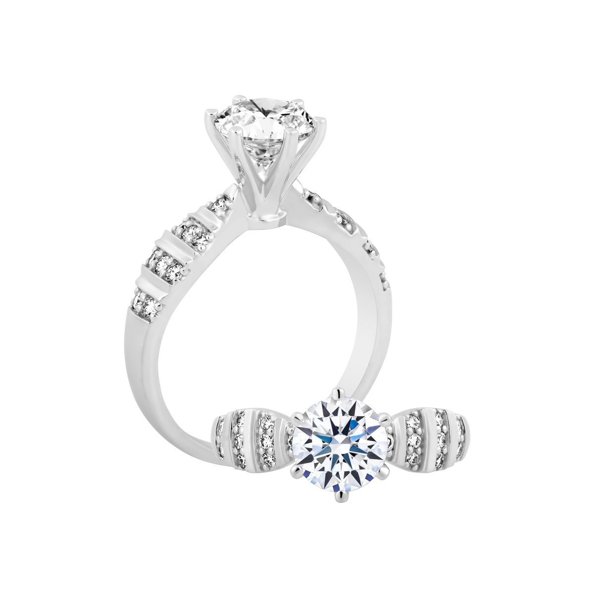 Nhẫn nữ kim cương tấm vàng 14K Becca N 1.5CT