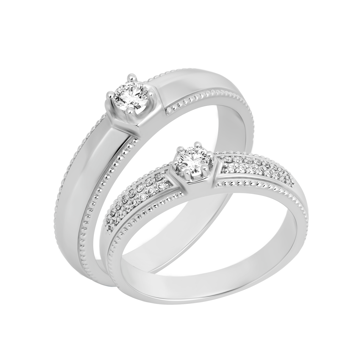 Nhẫn cưới nữ kim cương vàng 14K Sweetheart 10p F