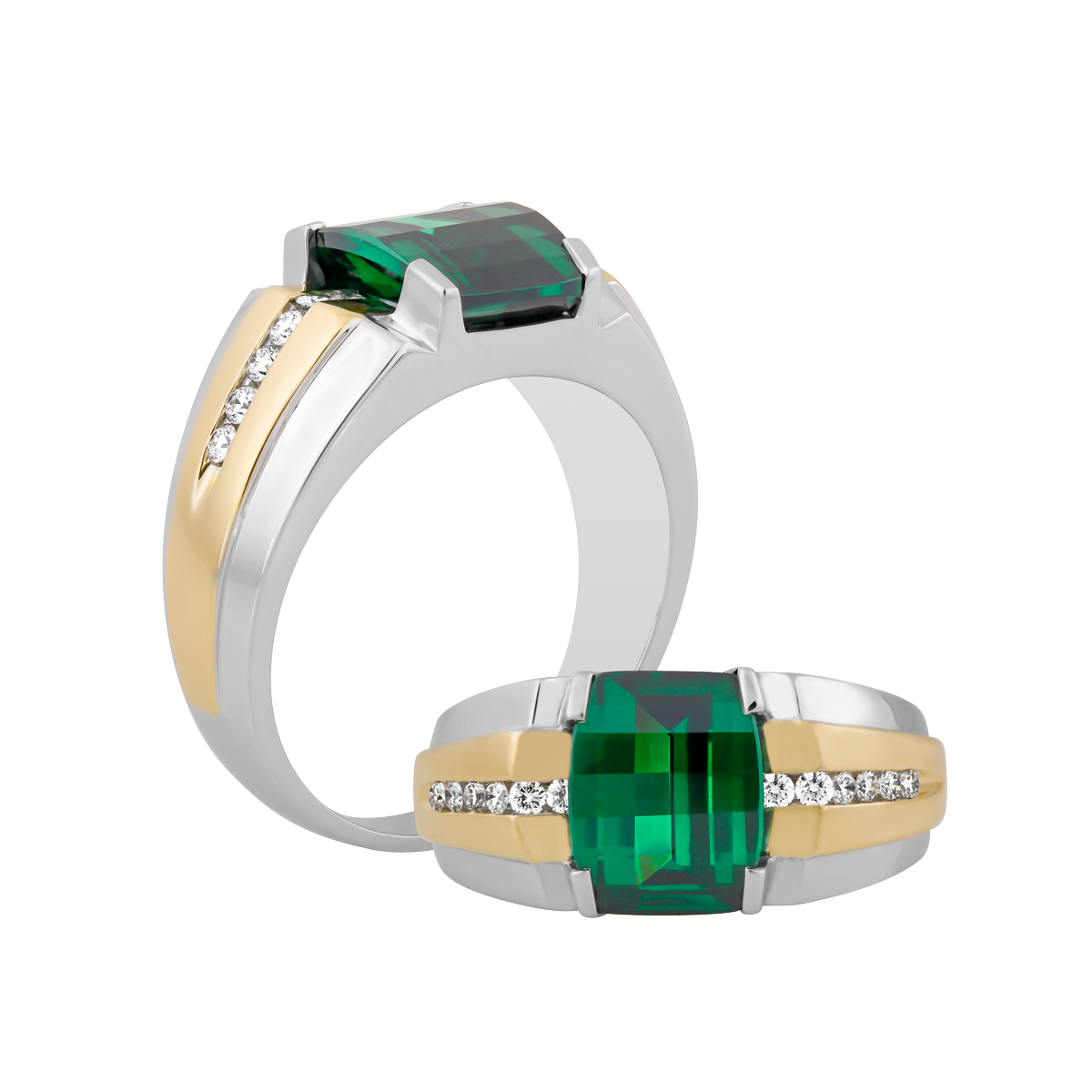Nhẫn nam kim cương tấm vàng 14K Collin S.EME WY