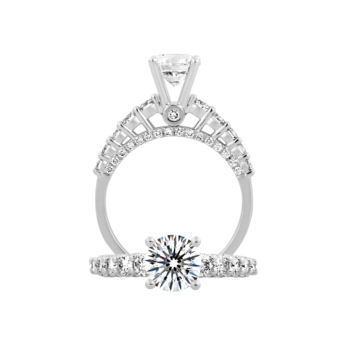 Ổ nhẫn nữ kim cương tấm vàng 14K Glamor 5C