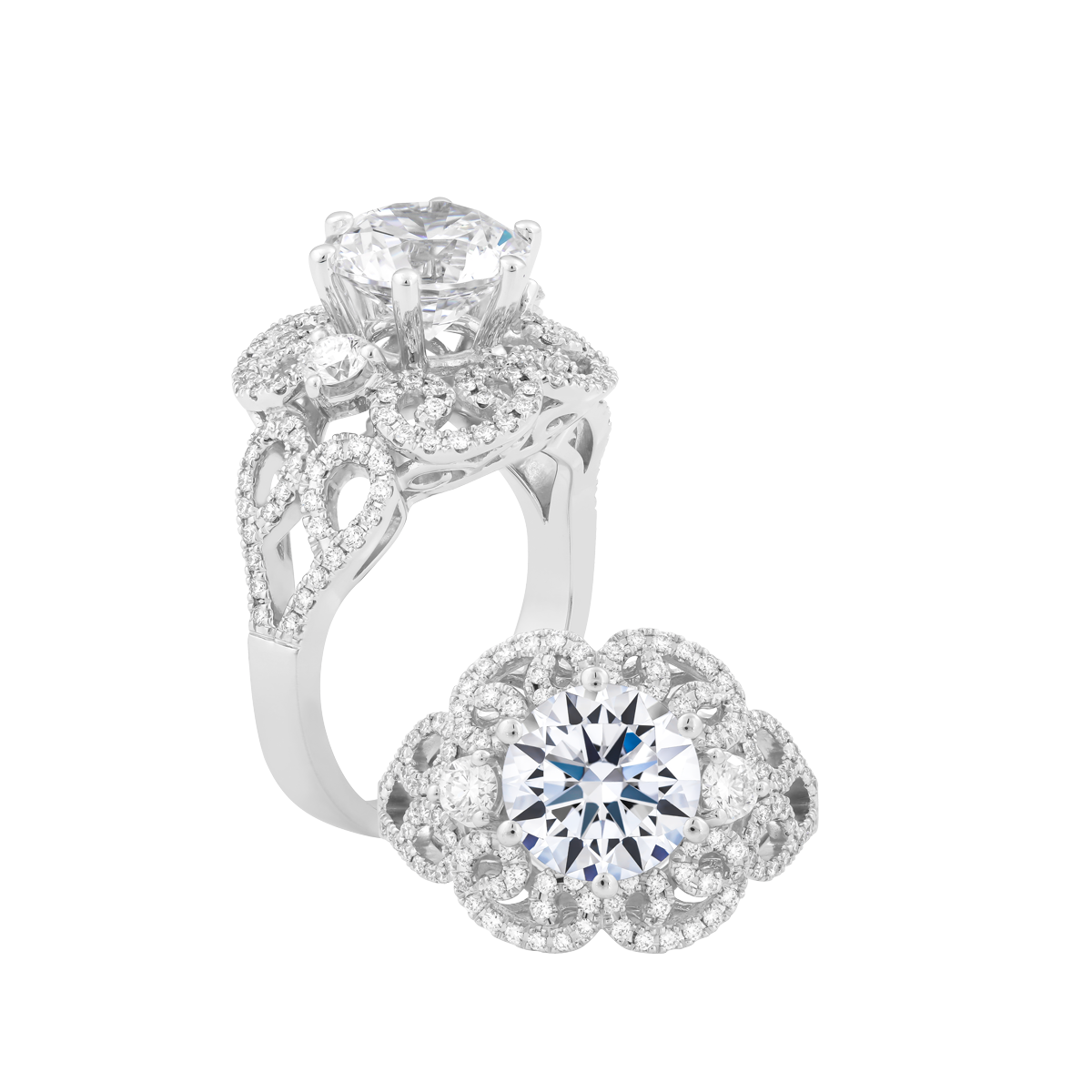 Nhẫn nữ kim cương tấm vàng 14K Bertina 1CT
